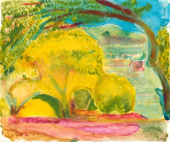 Norman Adams. Yellow Tree Provence 1989 27.5 h x 33 w £1500