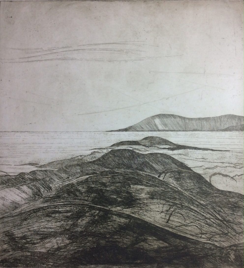 Brian Hindmarch. Isle of Gigha. Etching