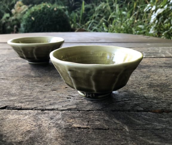 Porcelain bowl celedon glaze