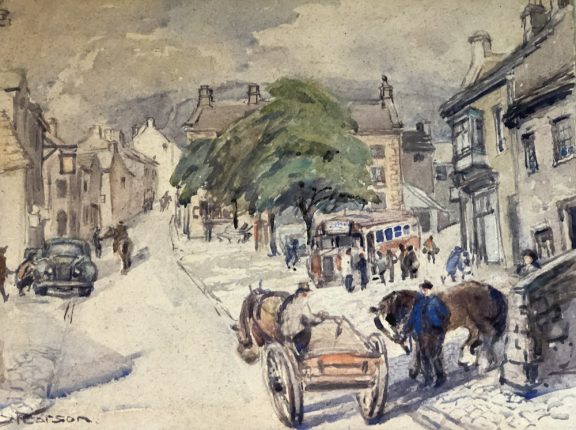 Grassington - Main Street. Watercolour.