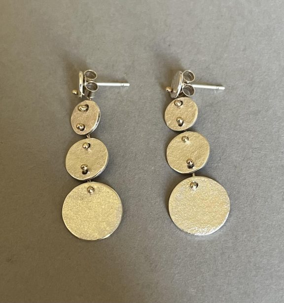 Silver earrings with 9ct gold links