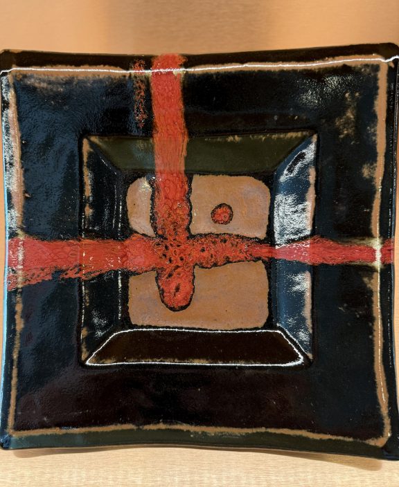 Tenmoku with Copper Red Cross