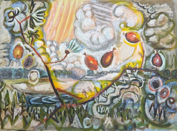 Rosehips by the river