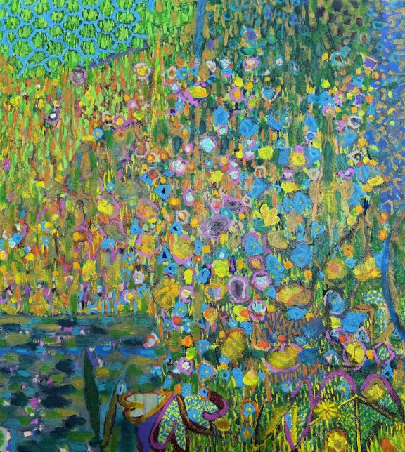 Milan Ivanič Late summer garden Acrylic on canvas 73cm x 73 cm
