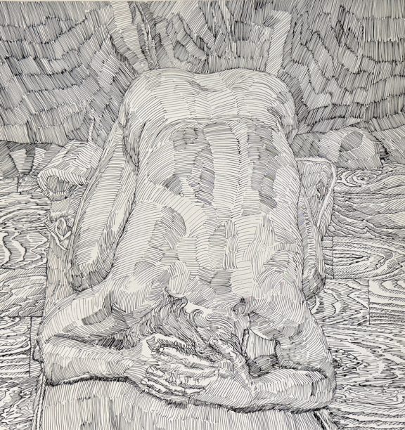 Crouching figure