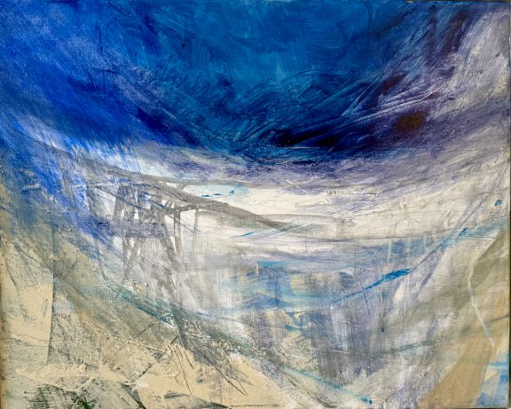 Malham Cove, limestone and winter blue skies.