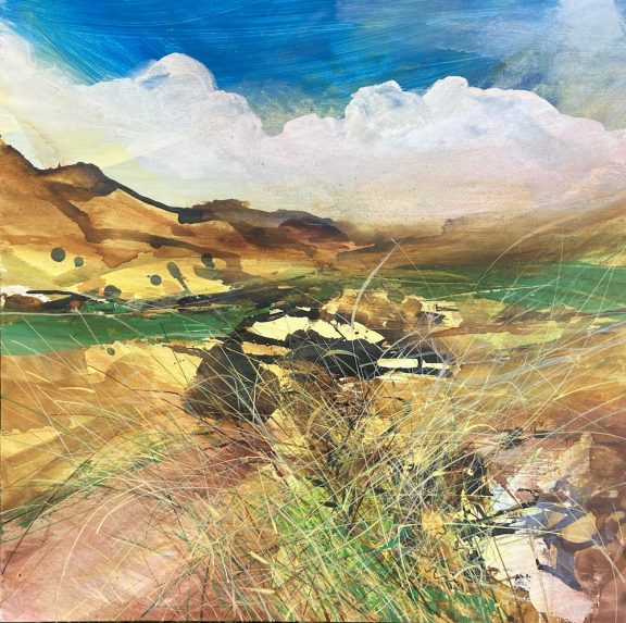 On Fleets Lane, above Hetton, waiting for the blackberries to ripen.